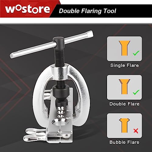 Wostore Double Flaring Tool Kit, Tube Bender 1/4-3/8" & Spring 1/2-5/8" - size: Flaring Tool Kit with Tube Bender