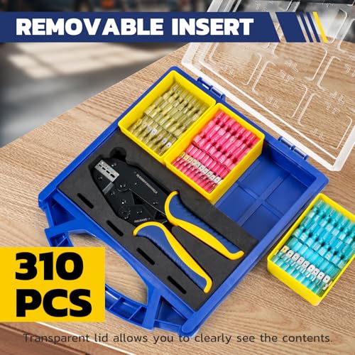 haisstronica 310PCS Heat Shrink Spade Connectors Set, 9" Wire Crimper - size: 310 PCS