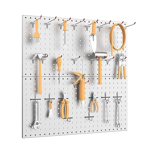 WALMANN 2 PCS 12x24 in Pegboard Panels, 24x24 in Tools Pegboards, Grey - color: Grey 12"*24", size: 24"*24"