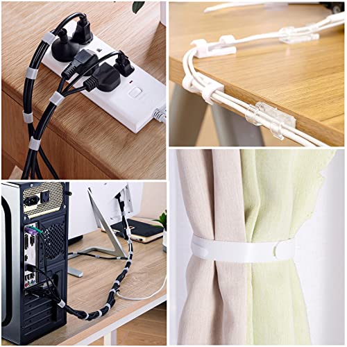 White Cable Management Organizer Kit 4 Cable Sleeve Split 311Pcs - size: 322 PCS