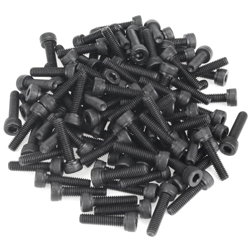 105 Pieces M4 x 16mm Socket Head Cap Screws, Thread Pitch 0.7mm, Sutemribor M4 Black Screws, 12.9 Grade Alloy Steel, Black Oxide Finish, Fully Threaded - size: M4 x 16mm, style: Socket Head