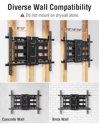 ELIVED Heavy Duty TV Mount for 50-110" TVs, Max VESA 800x600, 250 Lbs Load - size: TV 50-110", Slim Motion