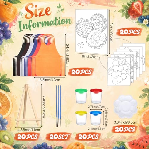 Sherr 140 Pcs 20 Set Pre Drawn Canvas Painting Kit, Fruit - style: Fruit