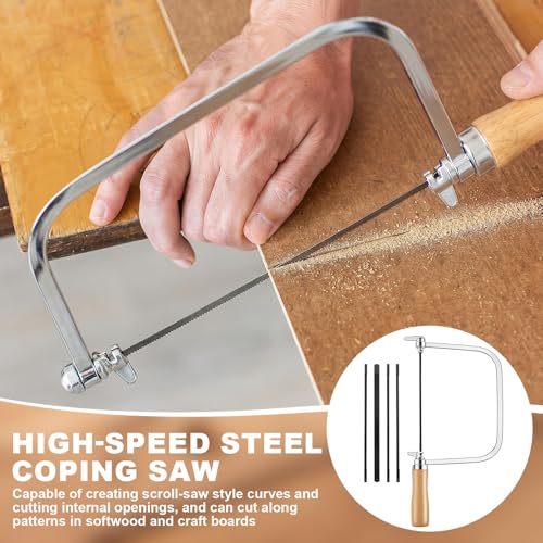 8 Pcs Japanese Saw Set Double Edge SK5 Steel 10''/9.25''/6'' Pull Handsaw, Coping Handsaw with Extra 4 Pcs Replacement Blades for Hard/Soft Woods Cutting, Metal, Plastic, DIY