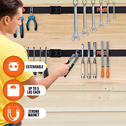 12" Magnetic Tool Holder Strip - A Tool Magnet Bar for Garage Organization, Shop Organization, and Workbench Accessories, Best Father's Day Gift, Easy To Install in Workshop, Mounting Screws Included. - style: 4 Pack