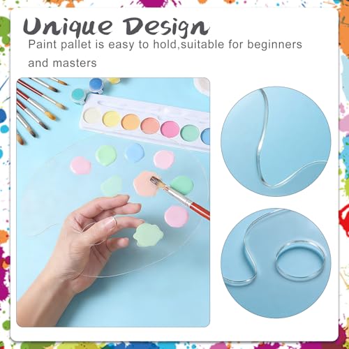 2Pcs Acrylic Clear Paint Palette with Thumb Hole,11.8 x 7.9+9.8 x 5.9In - color: Clear-2pcs-11.8*7.9+9.8*5.9inch