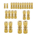 Brass Compression Union Fitting Set: 1/4" (2), 5/16" (10), 3/8" (4), 1/2" (2), 5/8" (2), 3/4" (2) Fittings - size: Type C