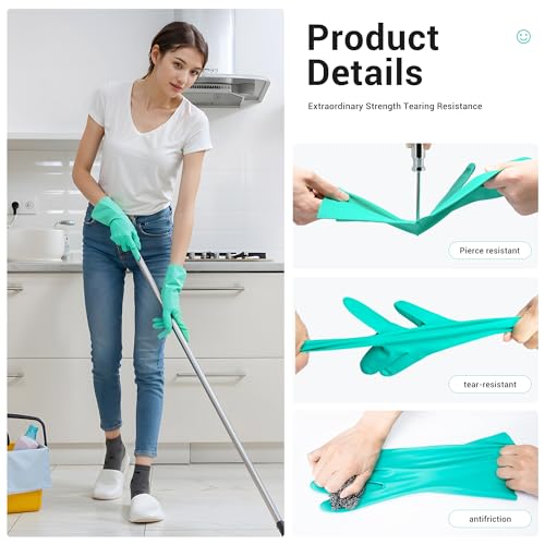 ThxToms Chemical Resistant Nitrile Gloves, Latex Rubber Free, 1 Pair, S - size: Small (Pack of 1)