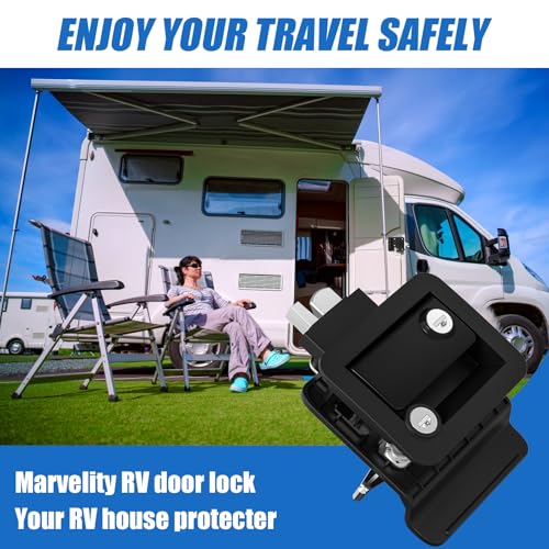 Marvelity Upgraded RV Door Lock Replacement, Black