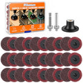 30 Pcs Quick Change Surface Prep Discs, 2 Inch(Coarse to Extra Fine) Aluminium Oxide Nylon Roll Lock Sanding Discs, with 1/4" Round & Hex Shank, for Die Grinder, Grinding, Polishing - color: Red 30 PCS