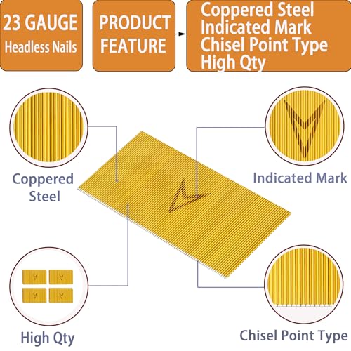 23 Gauge Pin Nails,Headless Pinner,1-3/8",10000pcs - size: 1-3/8"---10000pcs