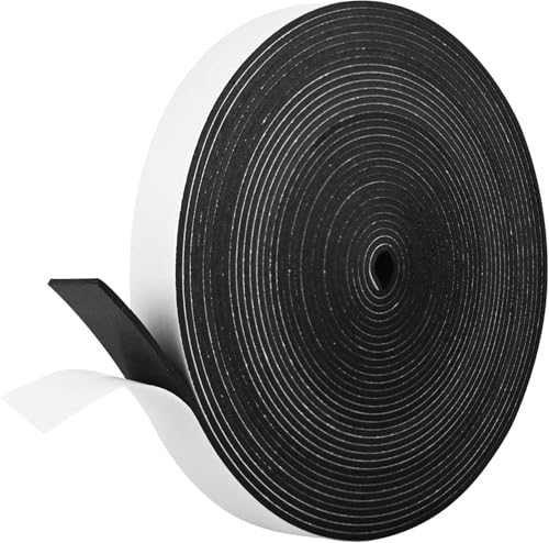 Kikerike Self Adhesive Foam Tape Weatherstrip 1In x 1/8In x 40Ft High Density Foam Insulation Strips Seal Weather Stripping with Strong Adhesive for Door and Window Sound Isolation Soundproofing - size: 1in x 1/8in x 40Ft
