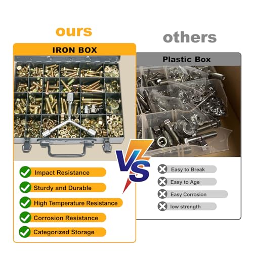 FMhotu 752Pcs Nuts and Bolts Assortment Kit, 15 Sizes Includes 1/4-20 5/16-18 3/8-16, SAE Grade 5 Alloy Steel Hex Cap Screws Nuts Washers with Wrenches Assortment Kit THLSTZ536pcs - size: 752pcs 1/4-20 5/16-18 3/8-16