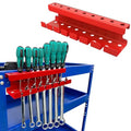 MUTUACTOR Magnetic Wrench Holder Heavy Duty,Anti-scratch Magnetic Mount Screwdriver Holders, 2 Layers Wrench Screw Drivers Holder for Work Bench Toolbox Tool Cart,1PCS,Red,9 Holes and 7 Slots - style: Red Screwdrivers Wrench Holder