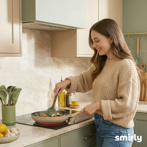 SMIRLY Silicone Kitchen Utensils Set, 22-Piece Acacia Wood Handle, Green - color: Green