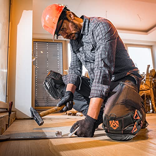 Construction Knee Pads for Men and Women for Cleaning Floors Roofing Gardening,Heavy Duty Support Knee pads with Gel and Thick Foam Cushion and Improved Adjustable Thigh and Shin Straps