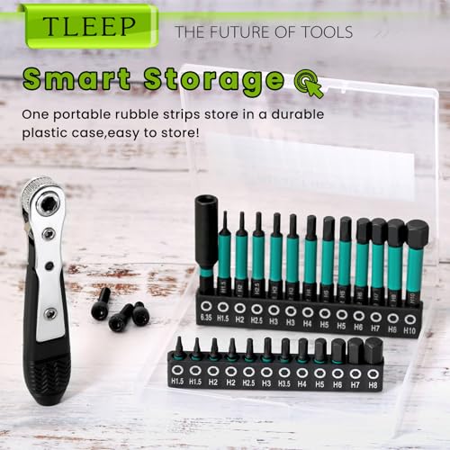 26Pcs Impact Drill Allen Key Set Metric 1.5mm to 10mm, 1/4" Hex Shank - size: E.1.5mm to 10mm