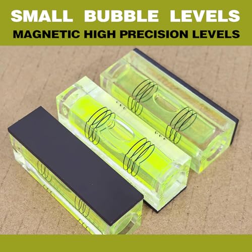 4-Pack Magnetic Mini Bubble Levels, 52 mm, Three-Line Vials