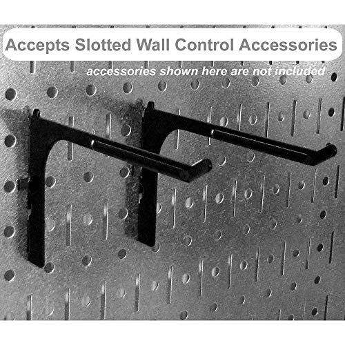 Wall Control 30-WRK-400WB Standard Workbench Metal Pegboard Tool Organizer,White/Black - color: White/Black