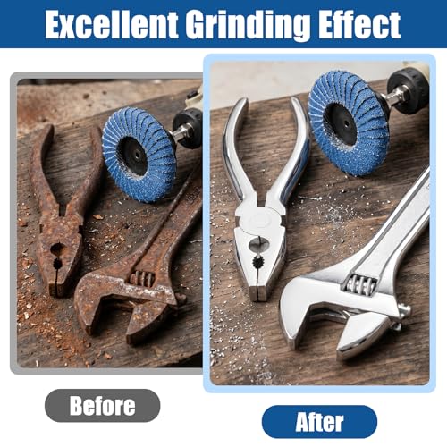 20 PCS Mixed Curved Flap Disc 2 Inch Quick Change Sanding Discs with 1/4" Holder, 40 60 80 120Grit Zirconia Flat Grinding Disc for Metal Wood Surface Finish Weld Rust Removal