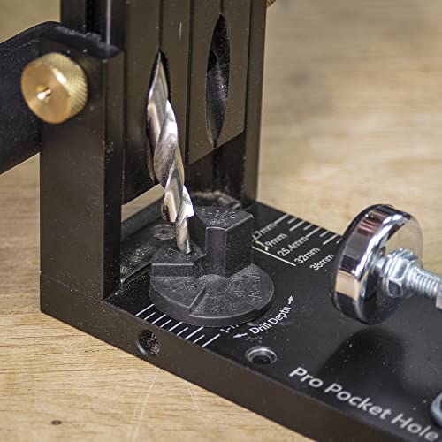 Trend Pocket Hole Jig Kit with Dual Column Jig, Face Clamp, HSS Drill Bit & Depth Setting Collar, 2 Square Bit Drives & 100 Pocket Hole Screws, PH/JIG