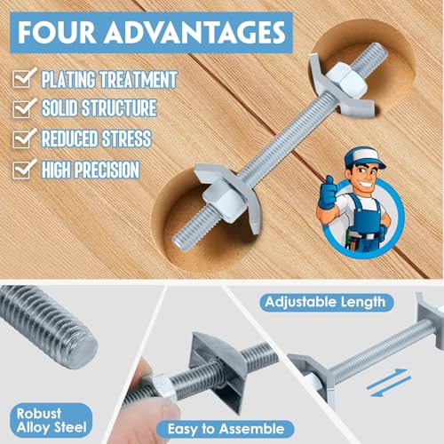 Countertop Connector Bolts 10-Pack, M8x100mm Miter Bolt Kit