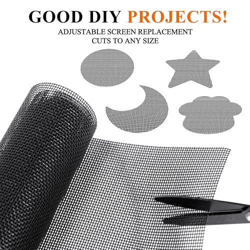 MAGZO Pet Proof Window&Door Screen Replacement Mesh, 48" W x 99" L, Black - color: Black, size: 48"W x 99"L