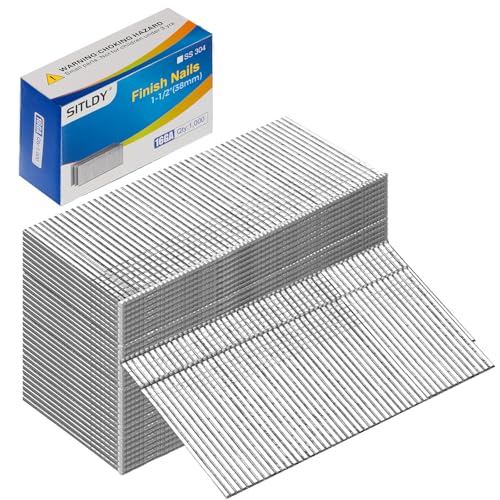 1-1/2 Inch 1000-Pack 304 Stainless Steel 16 Gauge Finish Nails - size: 1-1/2" -1000 pcs