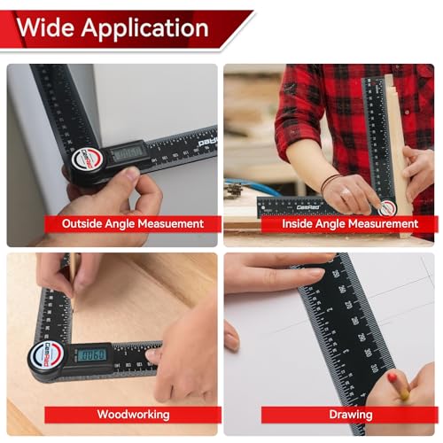 GemRed Digital Protractor Digital Angle Finder Ruler - color: Black