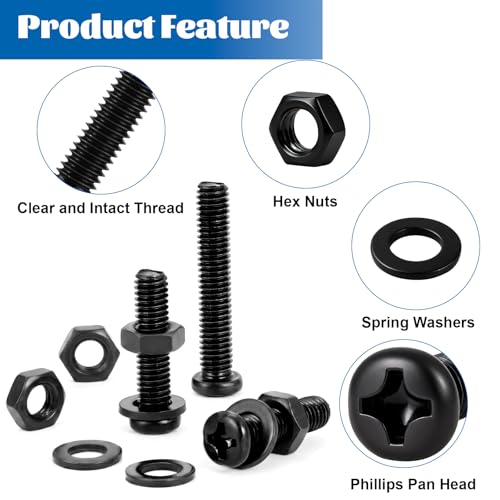 480PCS Machine Screw Assortment Kit M4 M5 M6 Phillips Pan Head for DIY - size: M4M5M6 480PCS