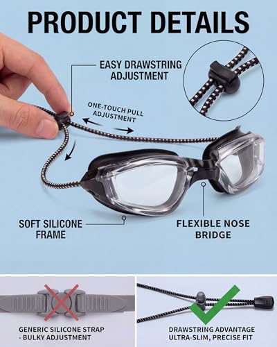 Aegend Swim Goggles, Swimming Goggles No Leaking Full Protect Adult Youth - color: Transparent Black