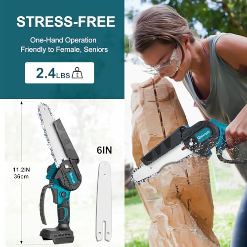 Cordless Mini Chainsaw 6 Inch for Makita 18V LXT (No Battery), Brushless Portable Electric Chain Saw Tool for Makita BL1850, Small Handheld Chainsaw for Pruning Shear Branch Wood Cutting Tree Trimming