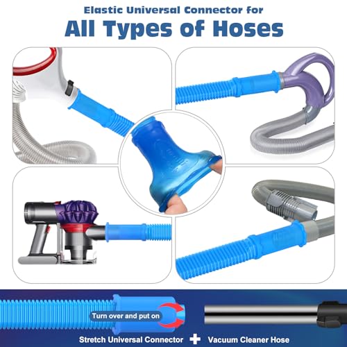 PetOde 2Pcs Dryer Vent Cleaner Kit Universal Vacuum Hose Attachment & Brush - color: Blue