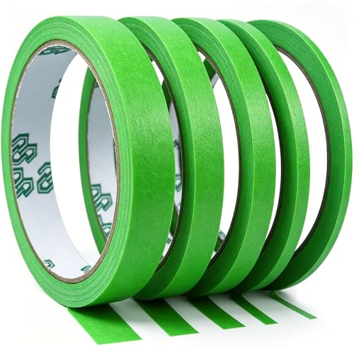5 Rolls Pinstripe Tape Thin Painters Masking Tape - color: Green