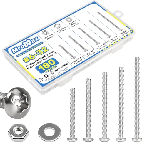 #6-32 x 1-1/4" to 2" Long Pan Head Machine Screw Kit for Electrical Outlets - size: #6-32(Long Screws Kit）