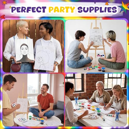 Sherr 140 Pcs 20 Set Pre Drawn Canvas Painting Kit, Pride Month - style: Pride Month