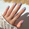 Glamnetic Press On Nails - Short Oval, Velvet Fake Nails 30 Pc Full Kit - color: 2I - Mermaid's Tail