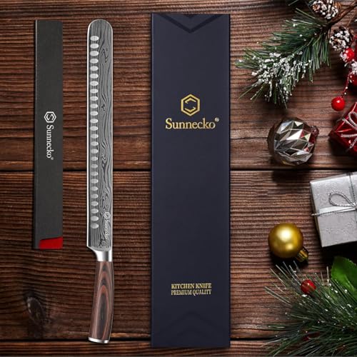 Sunnecko 12 Inch Carving Knife,Brisket Knife for Roasts and Turkey - color: 12 inch Carving Knife
