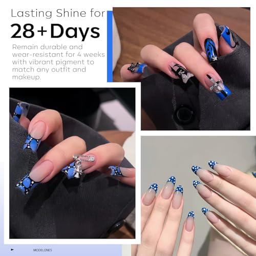 modelones Blue Gel Nail Polish Set 6 Colors Light to Dark Shade Ocean Range - color: A A A1 Blue Shades