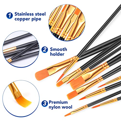ESRICH 80PCS Paint Brushes, Paint Brush for Acrylic Painting - color: Black, size: 80