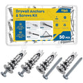 Vibit Self Drilling Drywall Anchors, Heavy Duty Wall Anchors for Drywall, Metal Dry Wall Anchors and Screws Kit, Zinc Alloy Sheetrock Anchors with #6 x 1 5/16" Screws, Picture Hanging Kit, 50 Pcs - size: 50 Pcs