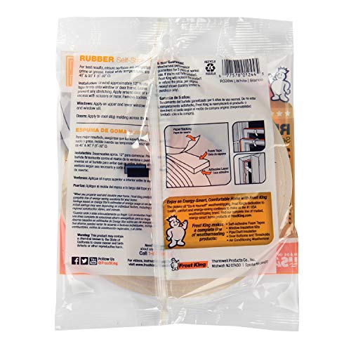 Frost King R338H Self-Stick Rubber Foam Weatherseal, 3/8"W, 3/16"T, Black|Blacks - size: 3/8"W, 3/16"T, style: 3/8"W, 3/16"T