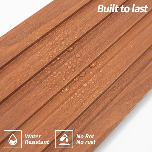 Art3d 48 x 6 Inch WPC Wood Slat Wall Panels, 3D Wall Accents, 16-Pack, Teak | Real Wood Grain, Durable, Water Resistant, Wear-Resistant, No Emission, Eco-Friendly, Easy to Care, for Living Room, Bedroom - color: Teak, size: 48" * 6"