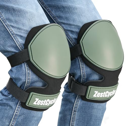 Tactical Knee Pads for Work, Hunting, Construction, Gardening, Paintball w/Foam Padding, Hard Shell & Adjustable Straps (Green) - color: Green