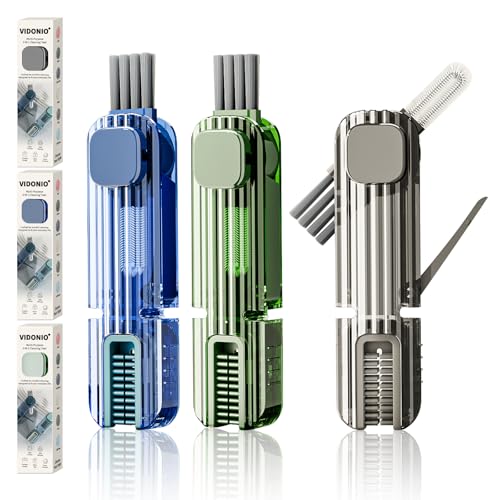 3Pcs 4 in 1 Cup Lid Gap Cleaning Brush Set,Multifunctional Crevice Cleaning Brush for Bottle,Multipurpose Bottle Cleaner with Compact Design Tiny Silicone Cup Holder Cleaner Tool,Kitchen Gadgets - color: Blue+green+grey