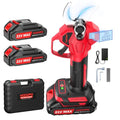 Electric Pruning Shears, Upgraded 2.1" Cutting Garden Shears with LCD Display, Brushless Motor Cordless Power Pruner with 2.0 Ah*2 Batteries for Garden Tree Pruner Branch - style: 2.1" red