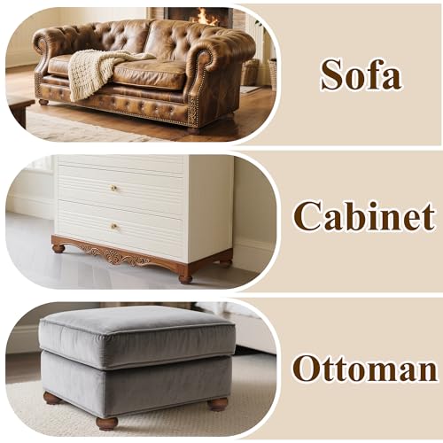Furniture Legs, Wood Sofa Legs, Turned Couch Legs, MCM Round Furniture Feet for Dresser, Sideboard, Recliner, Coffee Table (Dark Brown, 2 inch) - size: 2 inch