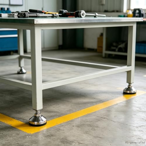 Heavy Duty Leveler Leg, Cabinet Leveling Feet,2.36" Dia. Base,M12 Thread,2000 Lb Capacity,Adjustable Workbench Legs,D60xM12x100,Black Carbon Steel PVC,4-Pack - size: D60xM12x100