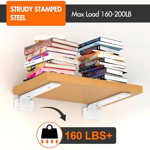 VANCASTLE Shelf Bracket, Floating Shelf Bracket 6 Inch , 6 Pack - size: 6 Inch