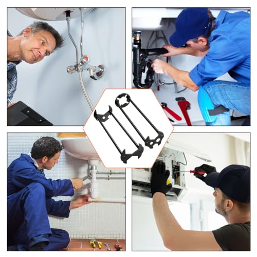 2 Pcs Plumbing Sink Wrench, 7 Sizes Faucet Wrench for Tight Spaces